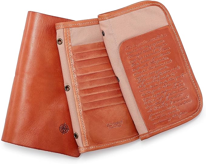 Genuine Leather Nomad Organizer Travel Wallet | Women's Wallet Clutch Passport Holder
