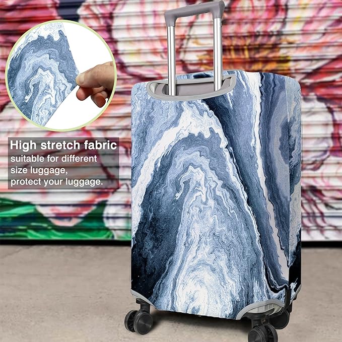 Travel Luggage Cover Suitcase Protector Fits 18-32 Inch Wheel Covers PatternedTravel Related Items Flower Luggage Protector Elastic L