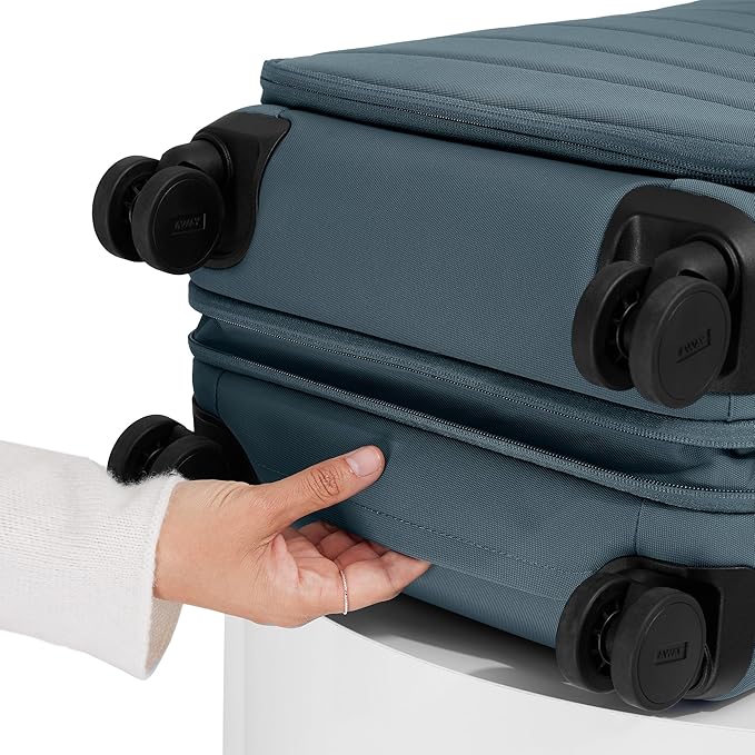 Away Softside Carry-On Suitcase, 22 Inch Lightweight, Expandable High-Strength Nylon Luggage With Spinner Wheels, Meets Requirements for Most Major Airlines, Coast Blue