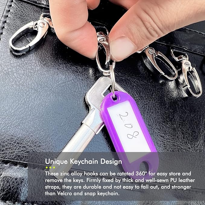 Portable Key Organizer,Zippered Key Organizers Case with 48 Key Hooks and Tags Key Storage,Leather Apartment Manager and Landlord Key Holder,Key Organizer Box for Real Estate Sales,Hotels,Car Service