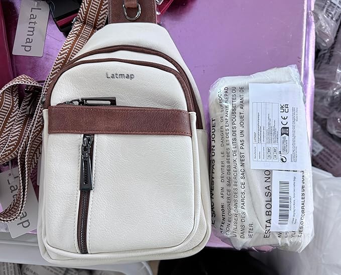 7L Sling Bag for Women Men Leather Small Sling Backpack Daypack Anti Theft Fanny Pack Crossbody Purse Travel