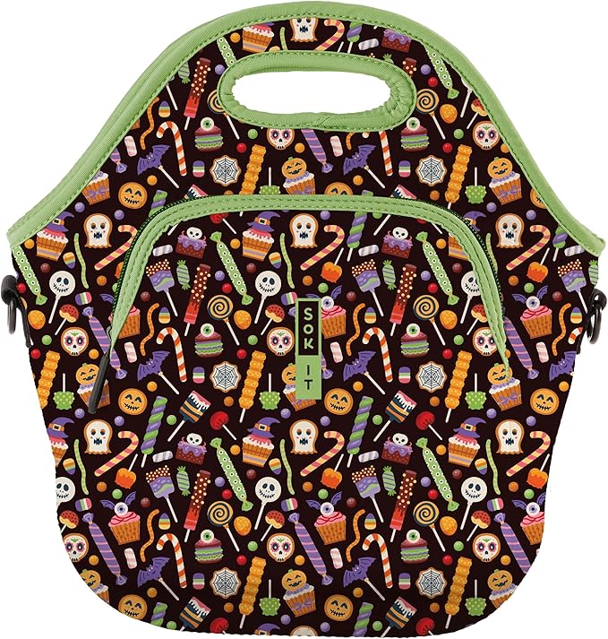 Sok It LunchTote Zippered Bag Insulated Neoprene Caddy (Creep It Sweet, X-Large 6.5 Quart Lunch Tote)