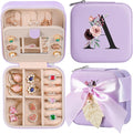 AYGXU Travel Jewelry Box for Women and Girls - Small Case With Initial A-Z - Teacher Gifts