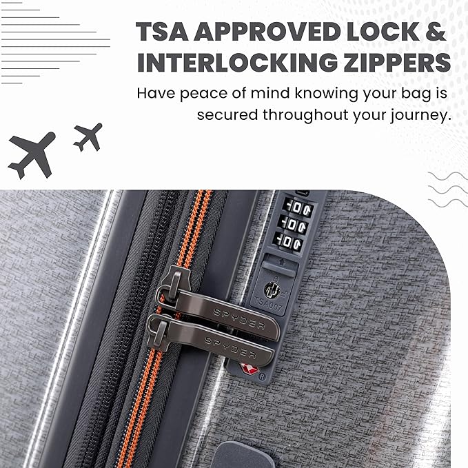 Spyder Traverse 29 Inch Large Expandable Hardside Upright Suitcase with 360° Spinner Wheels, TSA Approved Lock, Silver