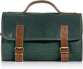 KomalC Premium Buffalo Leather Hanging Toiletry Bag Travel Dopp Kit