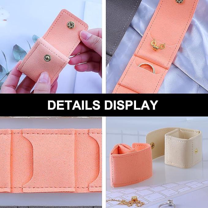 3 PCS Mini Travel Jewelry Organizer Bag - Tinycious Foldable Portable Case with Buckle, Auxiliary Jewelry Storage for Travel