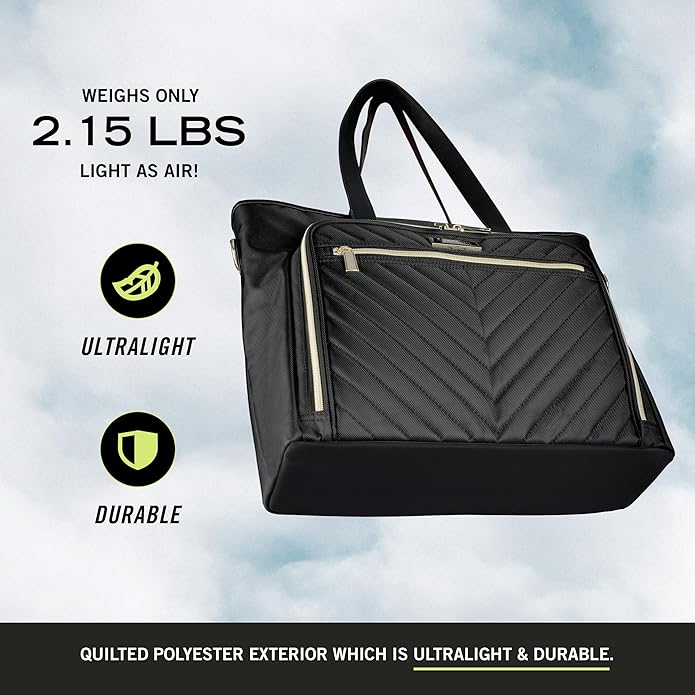 Kenneth Cole REACTION Chelsea Quilted Chevron 15" Laptop & Tablet Business Tote with Removable Shoulder Strap