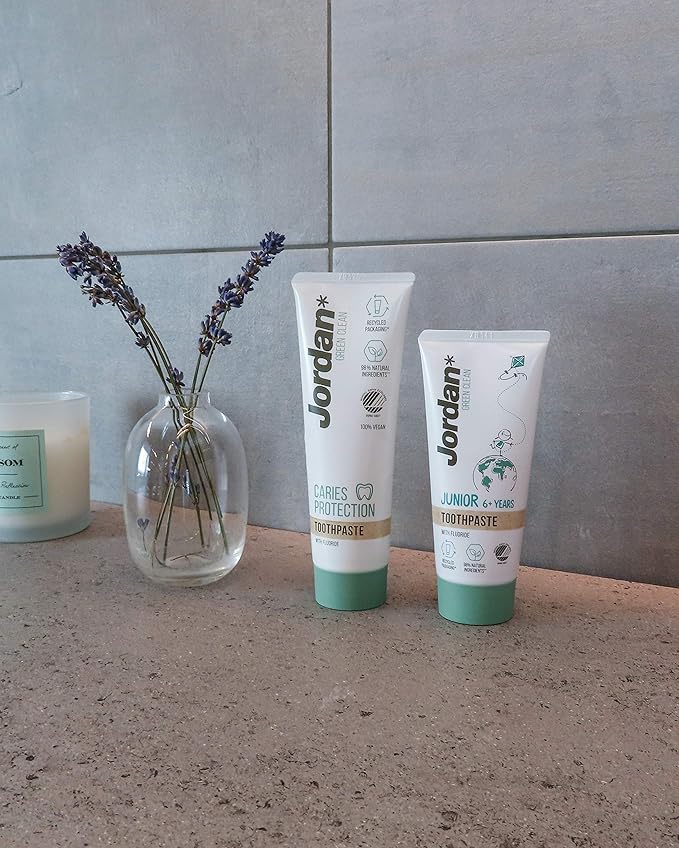 Jordan* ® | Green Clean Toothbrush | Award Winning Sustainable Toothbrush Made from Recycled Materials | Eco-Friendly | Scandinavian Design | Soft Bristle Toothbrush | Adult Toothbrush x 4 Units + Bab