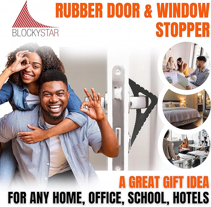 Door Stopper & Window Stopper, Rubber Door Stop Flexible, Door Wedge Stopper Award Winning, Decorative Door Stoppers for Bottom of Door Security, Colorful Doorstop Large Door Stopper Wedge