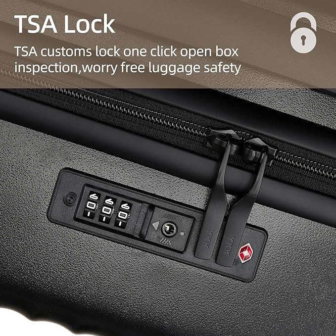 20 Inch Carry on Luggage,Airline Approved 22x14x9 Hard Shell Carry on Suitcase with 360° Spinner Wheels,TSA Lock and Lightweight Hardside Carry-on Luggage for Travel (Black, 20 Inch)
