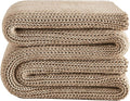 L'AGRATY Knitted Weighted Blanket - 48"x72" 12lbs Cooling Chunky Knit Heavy Blanket for Adults Braided Crochet Throw Thick Cable Yarn Knit Decorative No Beads Evenly Weighted Machine Washable