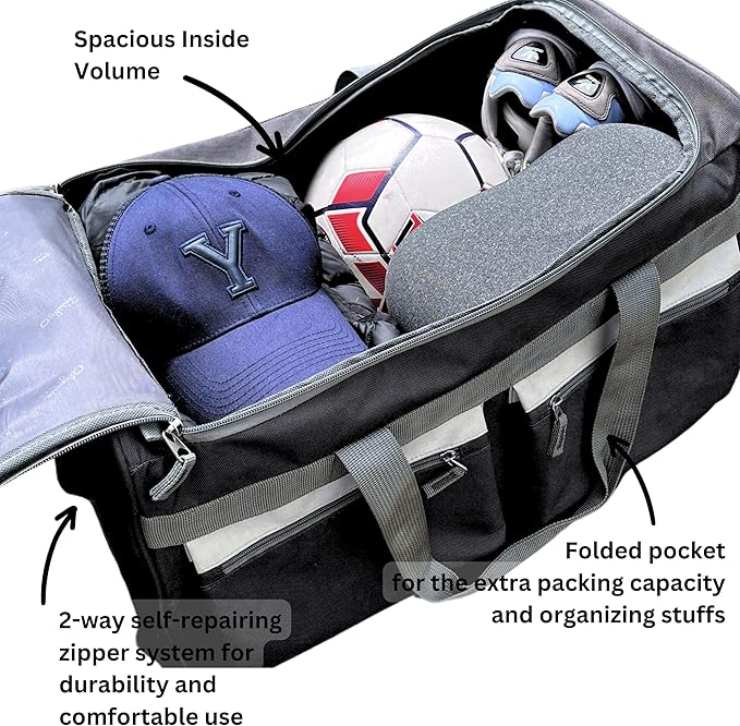 Olympia U.S.A. 29 inch Jumbo Size 8 Pockets Wheeled Rolling Duffel Bag Water Resistant Luggage Lightweight Travel Suitcase with Retractable Handle