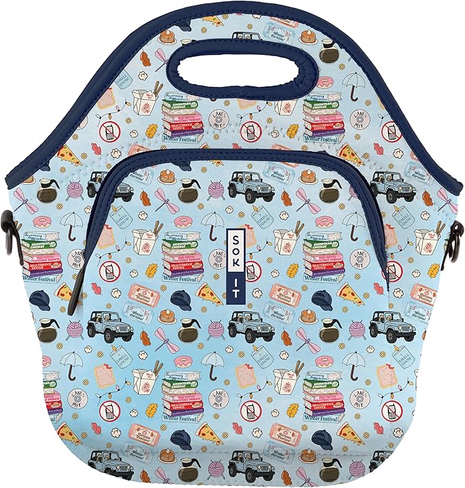 Sok It LunchTote Zippered Bag Insulated Neoprene Caddy (Fast Talker, X-Large 6.5 Quart Lunch Tote)