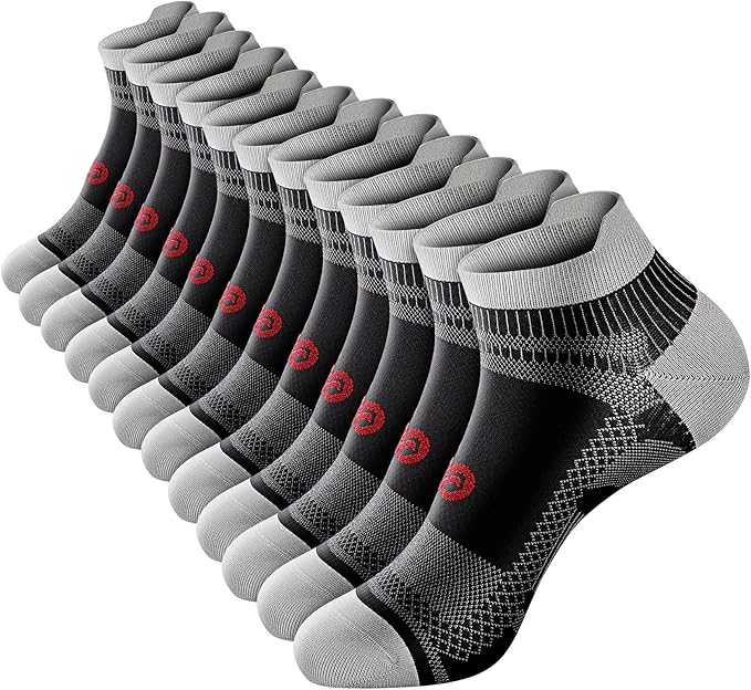 PAPLUS Ankle Compression Sock for Men and Women 2/4/6 Pairs, Low Cut Compression Running Sock with Ankle Support