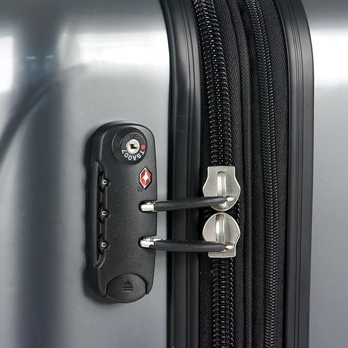 Delsey Luggage Aero 3 Piece Set (21"/25"/29") Spinner Suitcase (Platinum)