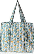 Cotton Quilted Tote Bag for Women – Large Beach & Travel Tote with Zipper, Reusable Grocery Bag