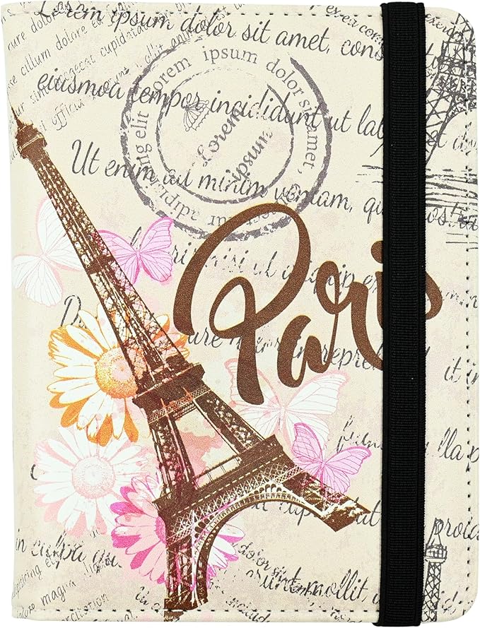 Eiffel Tower Passport Holder for Women and Men PU Leather Passport Cover for Travel