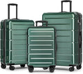 KYME Luggage Sets 3 Piece Hardshell 22in/26in/30in Suitcases with Spinner Wheels Hardside Suitcase Sets with TSA Lock Travel Rolling Luggage Set for Women Men Green