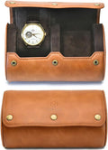 Watch Travel Case for Men 2 slot – Watch Roll – Brown Full Grain Cow Leather