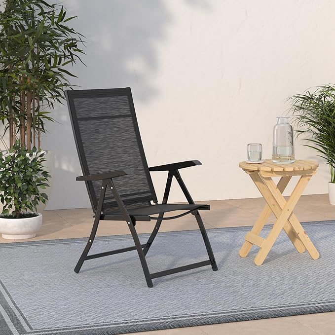 Heavy Duty Durable Adjustable Reclining Folding Chair Outdoor Indoor Garden Pool (1)