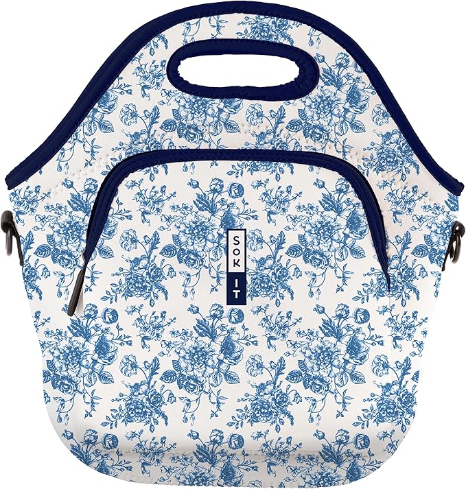 Sok It LunchTote Zippered Bag Insulated Neoprene Caddy (Like Fine China, X-Large 6.5 Quart Lunch Tote)