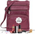 Krediz leather Crossbody Purses for Women, Multi Pocket Crossbody Purse with Adjustable Strap, Soft & Durable Leather Purse