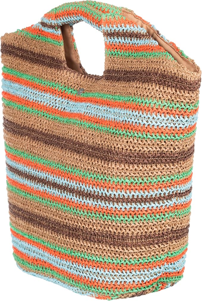 Roxy Women's Beach Tote Bag | Travel | Vacation | Straw | Lightweight | Breathable