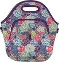 Sok It LunchTote Zippered Bag Insulated Neoprene Caddy (Succulents, X-Large 6.5 Quart Lunch Tote)