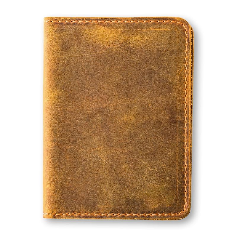 PEGAI Personalized Leather, Passport Holder For Travel | Handmade Passport Wallet Cover Case | Travel Document Holder, Passport Cover for Men, Women, and Family | Pike (Cinnamon Brown)