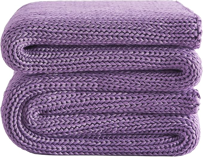 L'AGRATY Knitted Weighted Blanket - 60"x80" 15lbs Cooling Chunky Knit Heavy Blanket for Adults Braided Crochet Throw Thick Cable Yarn Knit Decorative No Beads Evenly Weighted Machine Washable