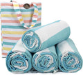 HILLFAIR Cotton Turkish Beach Towels, Quick Dry Lightweight Sand Free Peshtemal Towel for Bath Swim Yoga Spa Travel, Beach Accessories, Oversized Cotton Turkish Towels (39 x 72 inch- 4 Pack Sea)
