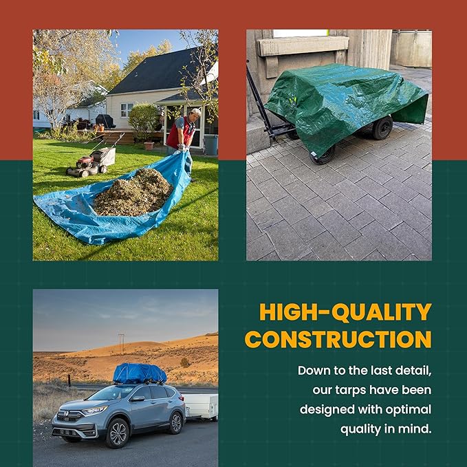 Trademark Supplies Tarp Cover Silver / Black Heavy Duty Thick Material, Waterproof, Great for Tarpaulin Canopy Tent, Boat, RV or Pool Cover!!!