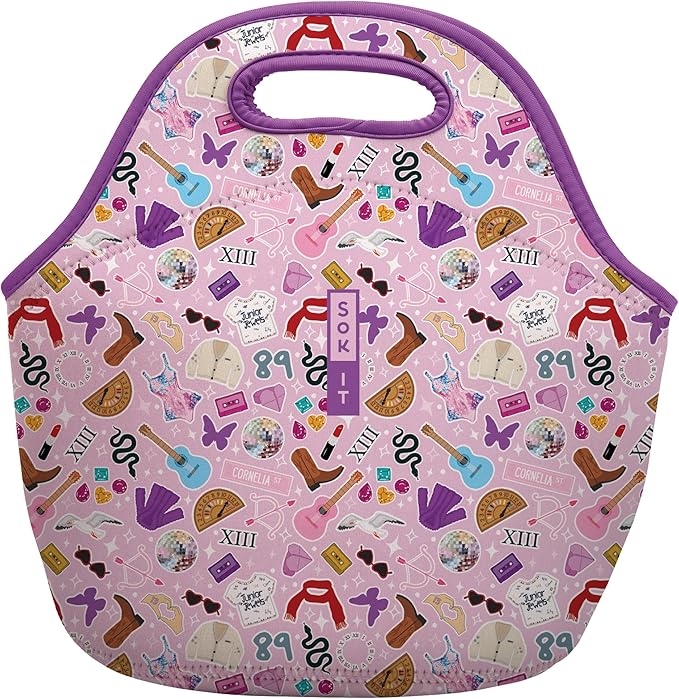 Sok It LunchTote Zippered Bag Insulated Neoprene Caddy (On Tour, Large 4.5 Quart Lunch Tote)