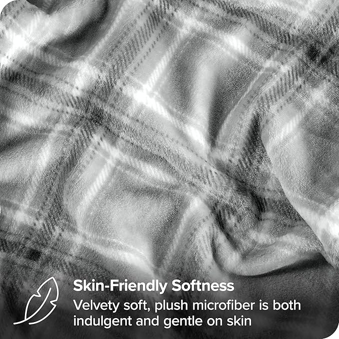 Bare Home Fleece Blanket - King Size - Ultra-Soft Lightweight for Bed, Sofa, and Couch - Luxury Microplush - Cozy Warm Blanket (King, Tartan Plaid)