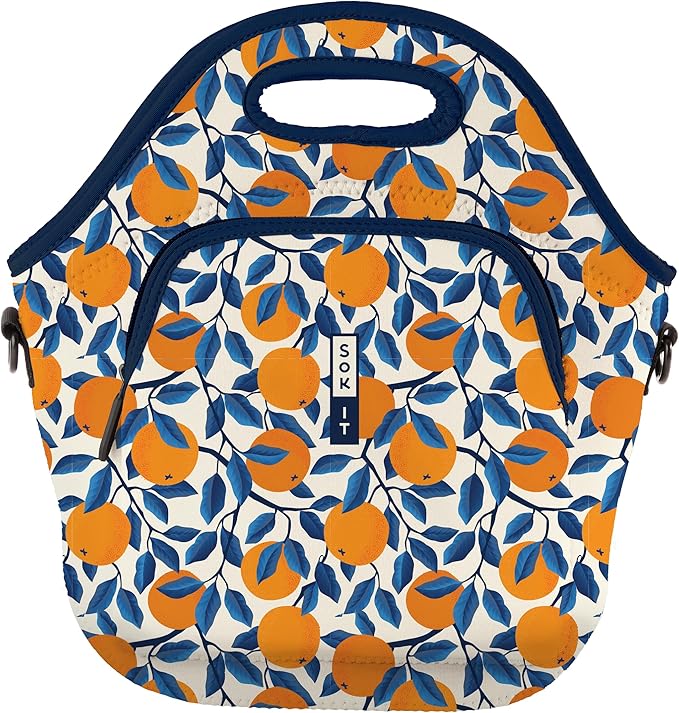 Sok It LunchTote Zippered Bag Insulated Neoprene Caddy (Peel the Love, X-Large 6.5 Quart Lunch Tote)