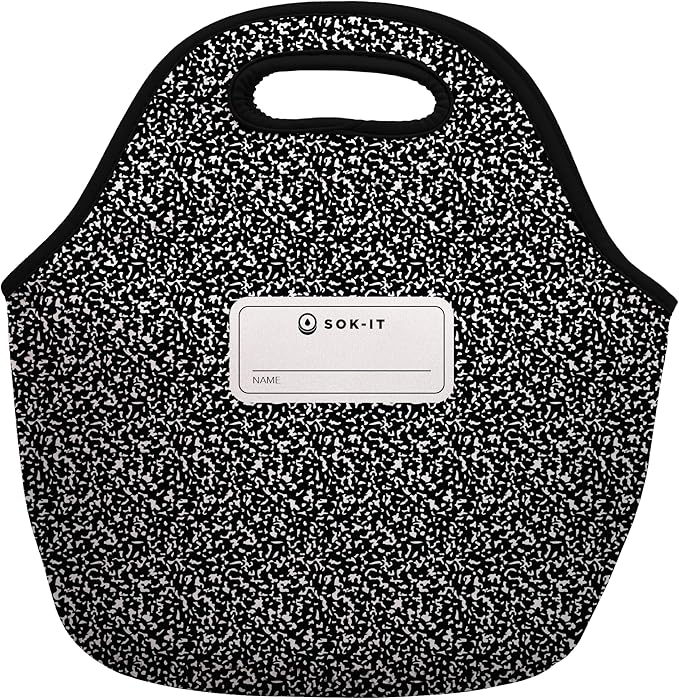 Sok It LunchTote Zippered Bag Insulated Neoprene Caddy (Compose Yourself, Large 4.5 Quart Lunch Tote)