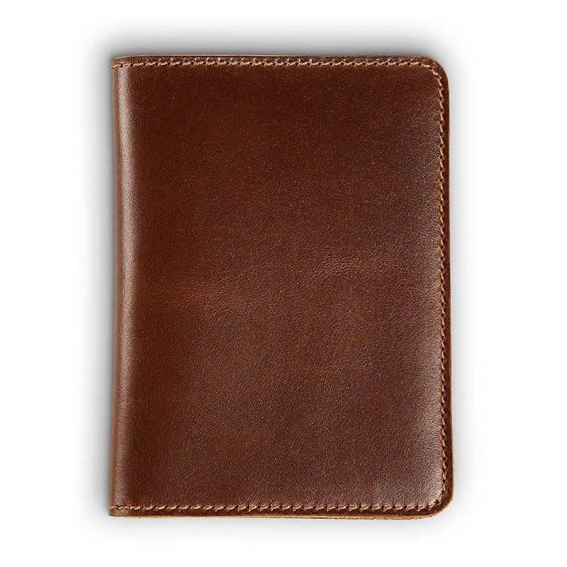 PEGAI Standard Full Grain Crazy Horse Leather Passport Holder | Custom Travel Passport Cover & Organizer | Handcrafted Leather Passport Wallet for Men and Women | Pike (Taba)