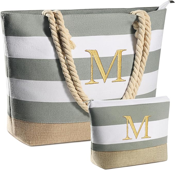 YOOLIFE Beach Bags for Women - Travel Canvas Beach Tote, Pool Waterproof Bag, Travel Essentials, Gifts for Women Birthday