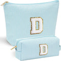 YOOLIFE Birthday Gifts for Women Her - Personalized Cute Initial Cosmetic Makeup Pouch Make Up Travel Bag for Mothers Day Gifts Teacher Sister Friend Girlfriend Mothers Day Gifts for Mom D