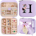 AYGXU Travel Jewelry Box for Women and Girls - Small Case With Initial A-Z - Teacher Gifts