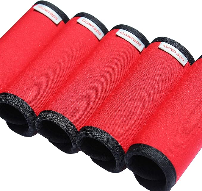 Neoprene Luggage Handle Wraps For Traveling Bright Color Luggage Tags|Handle Wraps|Handle Covers (Red)
