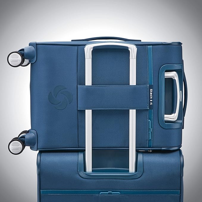 Samsonite Solyte DLX Softside Expandable Luggage with Spinner Wheels, Mediterranean Blue, 3-Piece Set (20/25/29)
