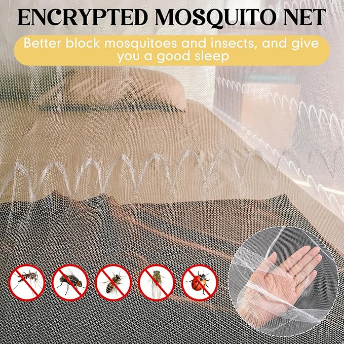 4 Corners Mosquito Net for Mosquiteros para Camas Bed Canopies Netting Bed Drapes Rectangular Mosquito Mesh for Camping Home Outdoor Travel(White,L75 X W35.5 X H59 Inch,No-Opening)