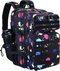 LHI Military Tactical Backpack for Men and Women 45L Army 3 Days Assault Pack Bag Large Rucksack with Molle System - Fluorescent Tie Dye