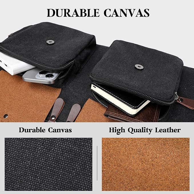 Canvas Garment Bags for Travel, Convertible Carry On Garment Duffel Bag for Men Women, 2 in 1 Suit Bag Hanging Suitcase Business Travel Bag with Shoe Compartment (Black, XL)