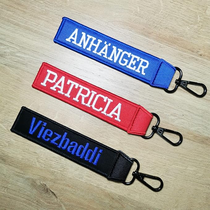 Custom Luggage Tags, Custom Personalized Luggage tag Name, Embroidery Key Ring Accessories for Car, Luggage, Crate,Gear