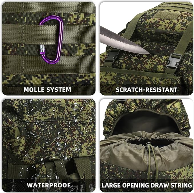 King'sGuard 70L Camping Hiking Backpack Tactical Backpack Military Molle Rucksack Backpack for Outdoor