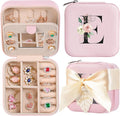 AYGXU Travel Jewelry Box for Women and Girls - Small Case With Initial A-Z - Teacher Gifts