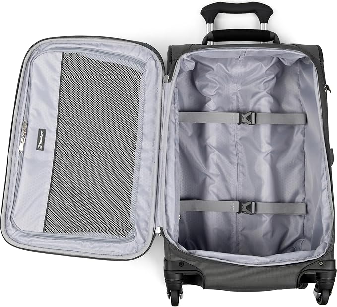 Travelpro Maxlite 5 Softside Expandable Luggage with 4 Spinner Wheels/Soft Underseat Tote, Lightweight Suitcase, Men and Women, Shadow Grey, 2-Piece Set (Tote/20)