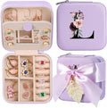AYGXU Travel Jewelry Box for Women and Girls - Small Case With Initial A-Z - Teacher Gifts